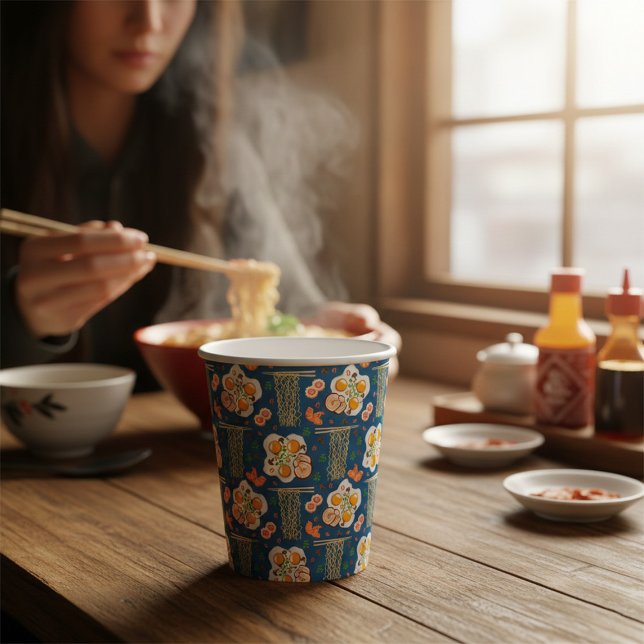 Vasos De Papel Asian Food Illustration Paper Cups with Ramen  (Subido por el creador)