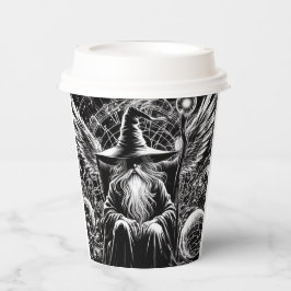 Vasos De Papel Asistente en tazas de café de papel de contemplaci