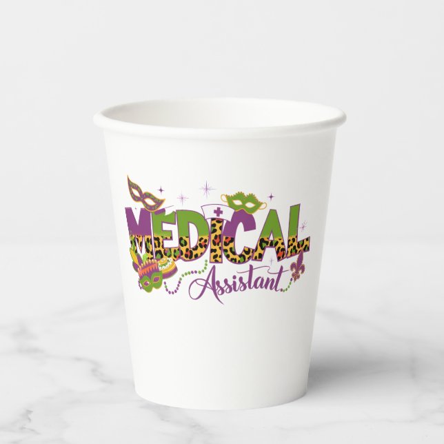 Vasos De Papel Asistente Médico - Mardi Gras (Anverso)