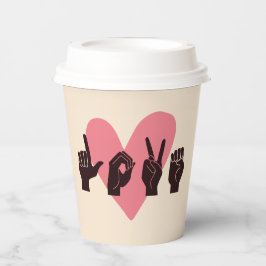 Vasos De Papel ASL Amor IV - Día de San Valentín