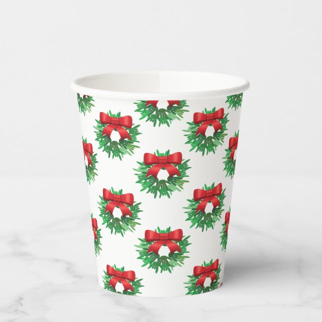 Vasos De Papel ASL I Love you Wreath Paper Cups Size: 8oz (Izquierda)