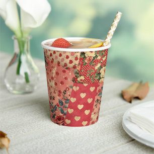 Vasos De Papel Aspecto de bonito con molestias Shabby Chic Floral