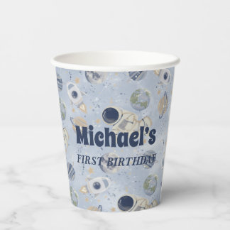 Vasos De Papel Astronauta de la galaxia del espacio ultraterrestr