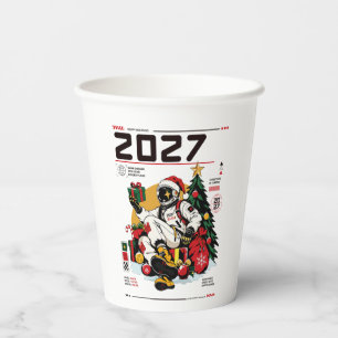 Vasos De Papel Astronauta de la Navidad Espacial 2027