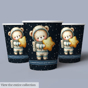 Vasos De Papel Astronauta de osito de peluche personalizada Cumpl
