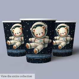 Vasos De Papel Astronauta de Oso Espacial Niño Niño Astronauta