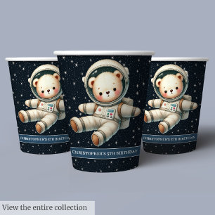 Vasos De Papel Astronauta de Oso Espacial Niño Niño Astronauta