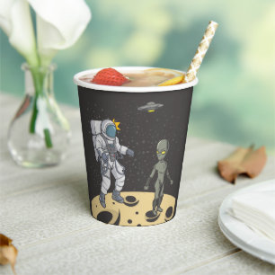 Vasos De Papel Astronauta y extranjera