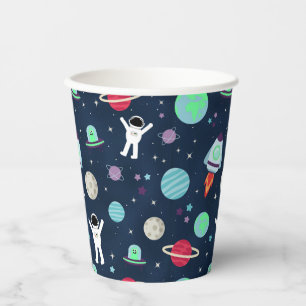 Vasos De Papel Astronautas Planetas Cohetes y Alienígenas