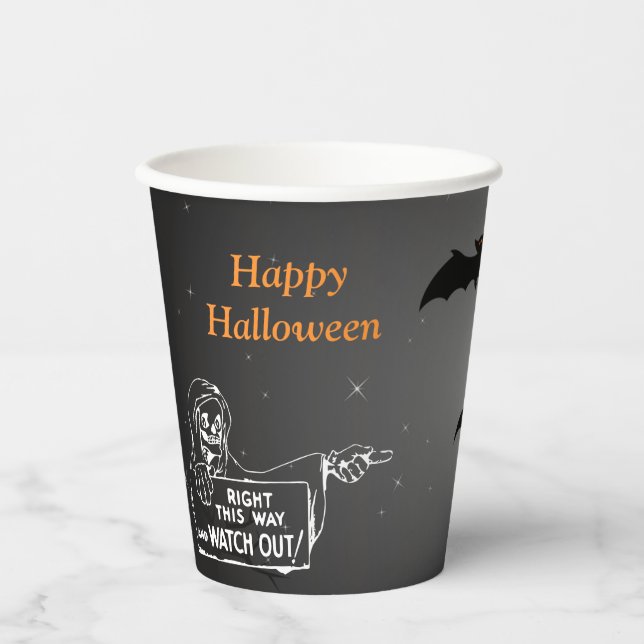Vasos De Papel Asustada casa cazada de la Copa de Papel Halloween (Anverso)
