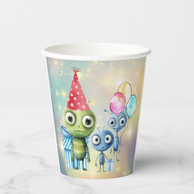 Vasos De Papel Atención Cuadros Intergalácticos De Papel De Cumpl (Anverso)