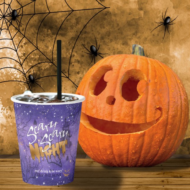 Vasos De Papel Aterradora Scary Night Halloween Purple ID946 (Subido por el creador)
