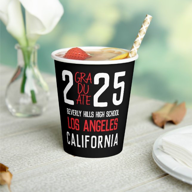 Vasos De Papel Audaz Clase Moderna de Graduación 2025 (in situ)