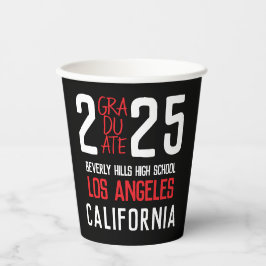 Vasos De Papel Audaz Clase Moderna de Graduación 2025