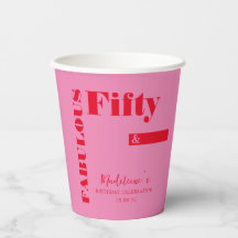 Audaz tipografía rosa rojo moderno 50 cumpleaños