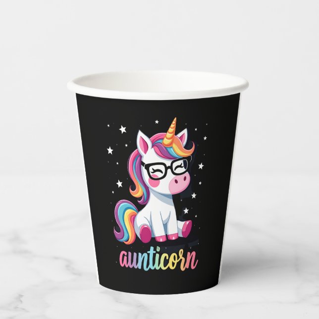 Vasos De Papel Aunticorn Aunty Dabbing Unicorn Auntie Aunt Christ (Anverso)