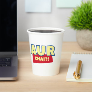 Vasos De Papel Aur Chai Humor Fiesta Cups, Funny Chai Tea Pun
