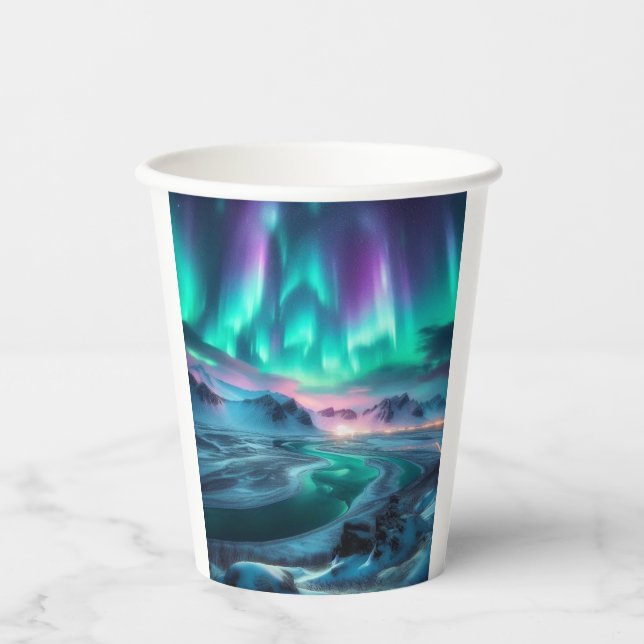 Vasos De Papel Aurora Borealis (Anverso)
