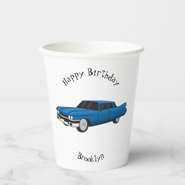 Vasos De Papel Auto clásico Guay blue 1959 (Anverso)