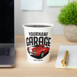 Vasos De Papel Auto muscular personalizado 1967 Red Fastback Gara
