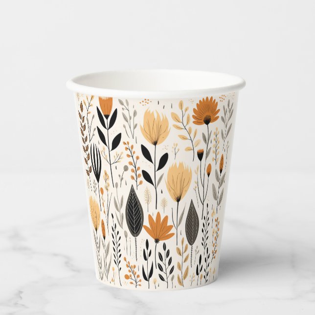 Vasos De Papel Autumn Blooms (Anverso)