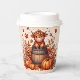 Vasos De Papel Autumn Highland Cow Paper cup