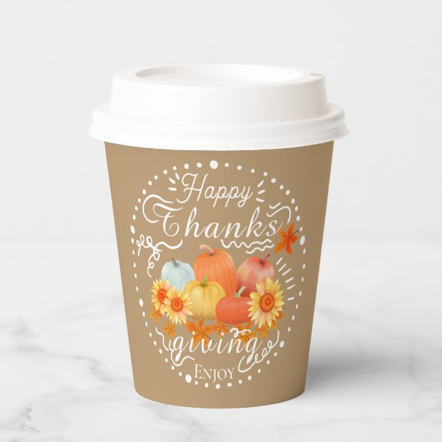 Vasos De Papel Autumn Pumpkin Ash (Anverso)