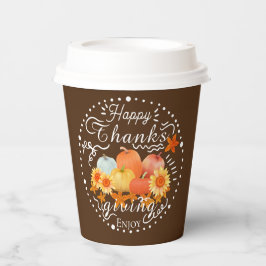 Vasos De Papel Autumn Pumpkin Brown