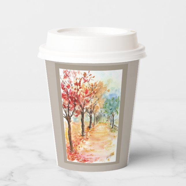 Vasos De Papel Autumn Road (Anverso)