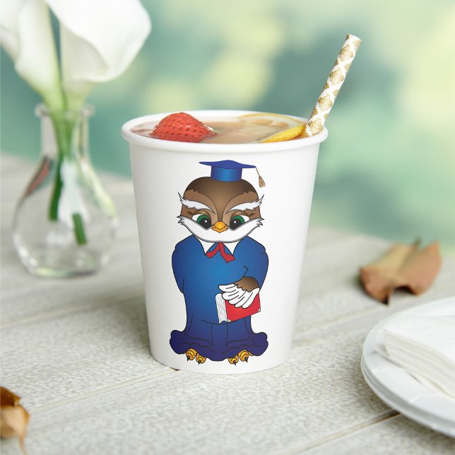 Vasos De Papel Ave Académica Sabia Graduada De Lechuza (Subido por el creador)