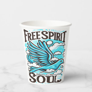 Vasos De Papel Ave cielo con espíritu libre y alma