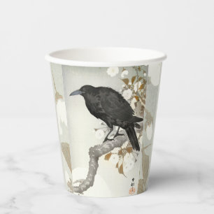 Vasos De Papel Ave japonesa Crow Raven Koson