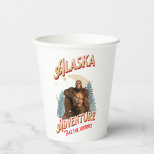 Vasos De Papel Aventura de Bigfoot de Alaska Arte de Retro Natura