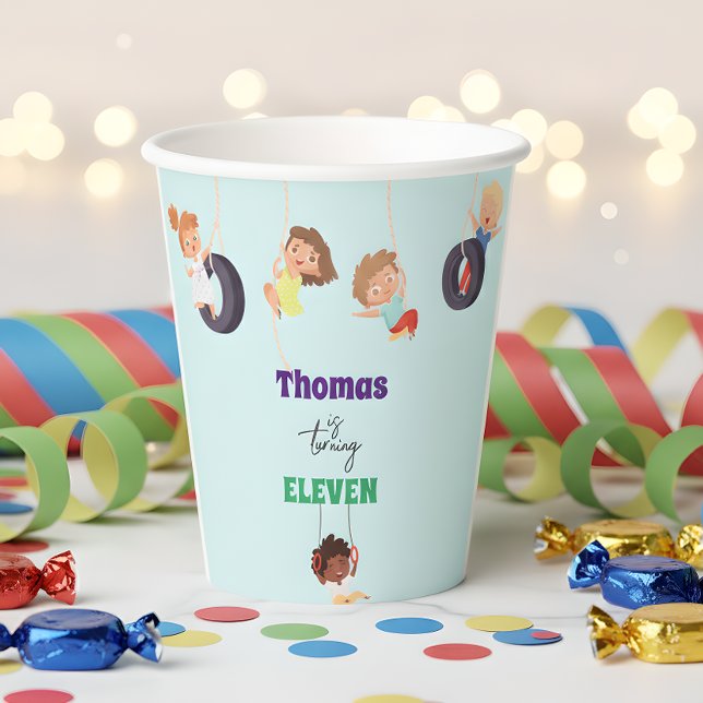 Vasos De Papel Aventura en parque de cuerdas cumpleaños infantil (Subido por el creador)