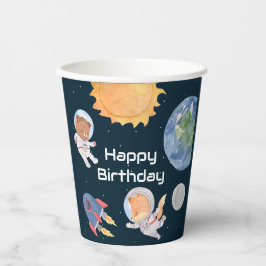 Vasos De Papel Aventura espacial: astronautas de planetas y anima