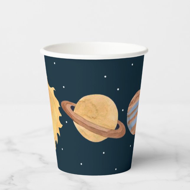 Vasos De Papel Aventura espacial: Planetas (Anverso)