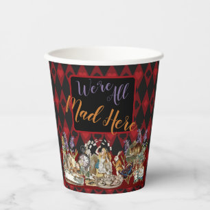 Vasos De Papel Aventuras de Alicia con el loco gato de Cheshire d