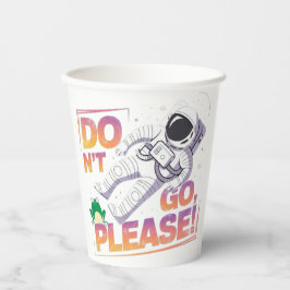 Vasos De Papel Aventurero Cósmico Astronauta Flotando en el Espac