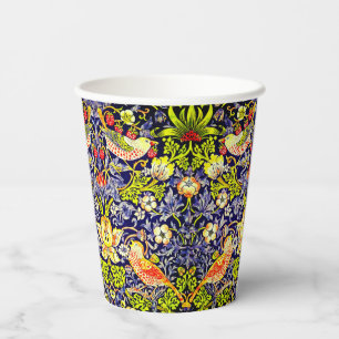 Vasos De Papel Aves del ladrón de fresas William Morris