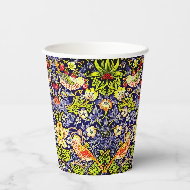 Vasos De Papel Aves del ladrón de fresas William Morris (Reverso )