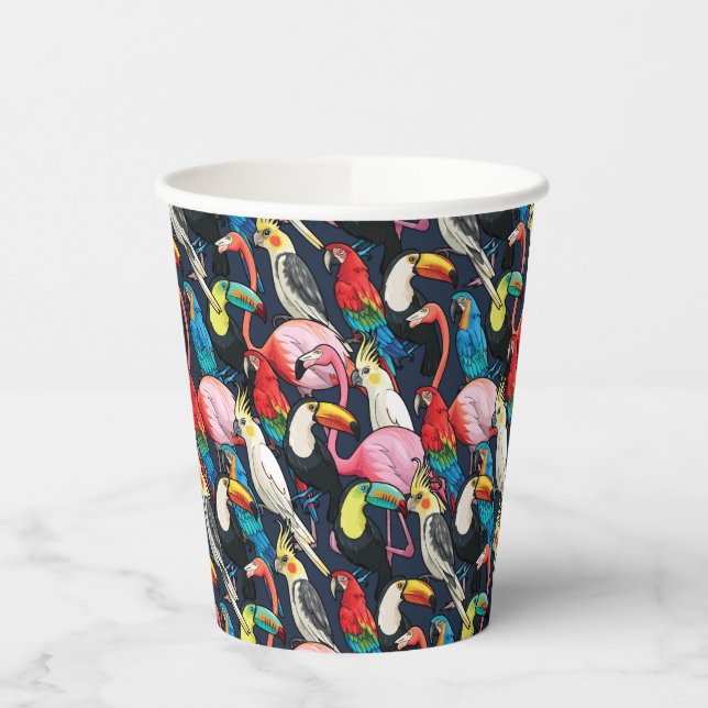Vasos De Papel Aves exóticas (Izquierda)