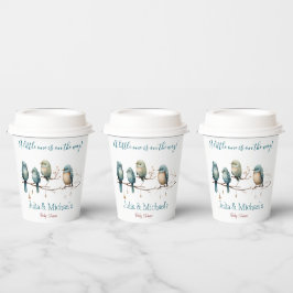 Vasos De Papel Aves extravagantes en las ramas Pastel Baby Shower