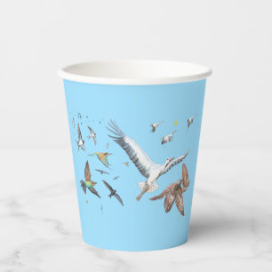 Vasos De Papel Aves migratorias rastreando su Ilustracion de vuel
