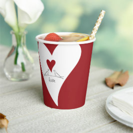 Vasos De Papel Aves modernas simples y personalizadas en el coraz