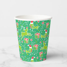 Vasos De Papel Aves musicales y tazas de Navidades de renos