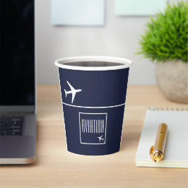 Vasos De Papel Aviación piloto de aviones Funky White