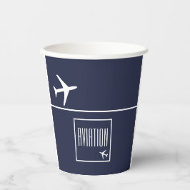 Vasos De Papel Aviación piloto de aviones Funky White