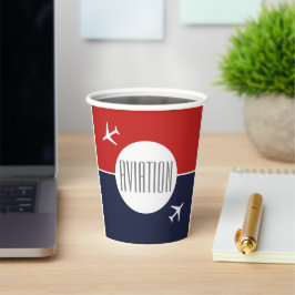 Vasos De Papel Aviación piloto de aviones Funky White
