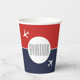 Vasos De Papel Aviación piloto de aviones Funky White