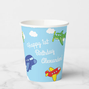 Vasos De Papel Aviones Jets Partidos de Cumpleaños Infantes Cute